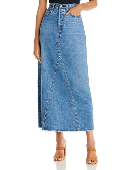 long denim skirts amazon|high waisted long levi skirts.